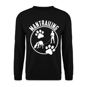 Mantrailing Suchhund Fährtenhund - Unisex Pullover - Schwarz - Vorne - Alina (178cm) & Michal (187cm)
