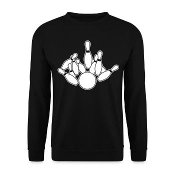 Kegeln Bowling Kegel Kegler - Unisex Pullover - Schwarz - Vorne - Alina (178cm) & Michal (187cm)