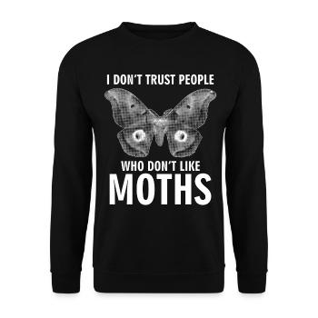 Moth Meme Saying Moth - Unisex Sweatshirt - black - Front - Alina (178cm) & Michal (187cm)