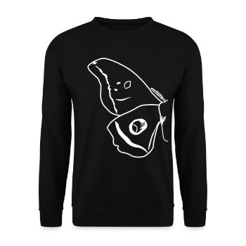 Moth Outline Wing Moth - Unisex Sweatshirt - black - Front - Alina (178cm) & Michal (187cm)