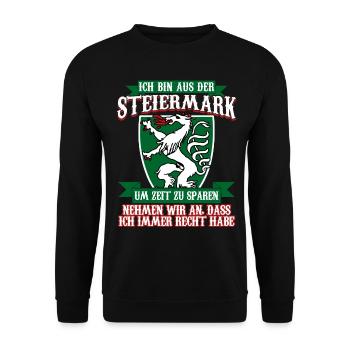 Steiermark Steirer Österreich - Unisex Pullover - Schwarz - Vorne - Alina (178cm) & Michal (187cm)