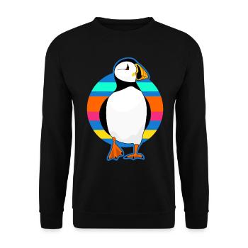Puffin rétro perroquet - Sweat-shirt Unisexe - noir - Devant - Alina (178cm) & Michal (187cm)