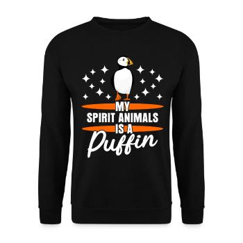 Puffin Blague Puffins perroquet - Sweat-shirt Unisexe - noir - Devant - Alina (178cm) & Michal (187cm)