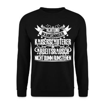 Kaiserslauterer lustig Kaiserslautern - Unisex Pullover - Schwarz - Vorne - Alina (178cm) & Michal (187cm)