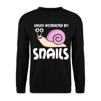 Snails Saying Snails Snail - Unisex Sweatshirt - black - Front - Alina (178cm) & Michal (187cm)