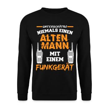 Amateurfunk Funkgerät Amateurfunker - Unisex Pullover - Schwarz - Vorne - Alina (178cm) & Michal (187cm)