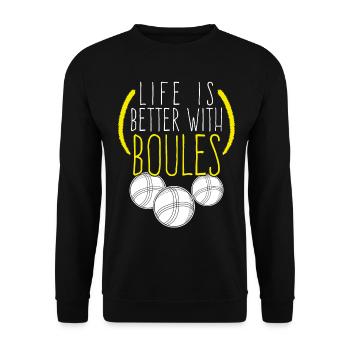 Pétanque Boule Boccia Boulekugeln - Sweat-shirt Unisexe - noir - Devant - Alina (178cm) & Michal (187cm)