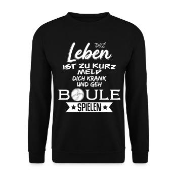 Boule Boulespieler Petanque Boccia - Unisex Pullover - Schwarz - Vorne - Alina (178cm) & Michal (187cm)
