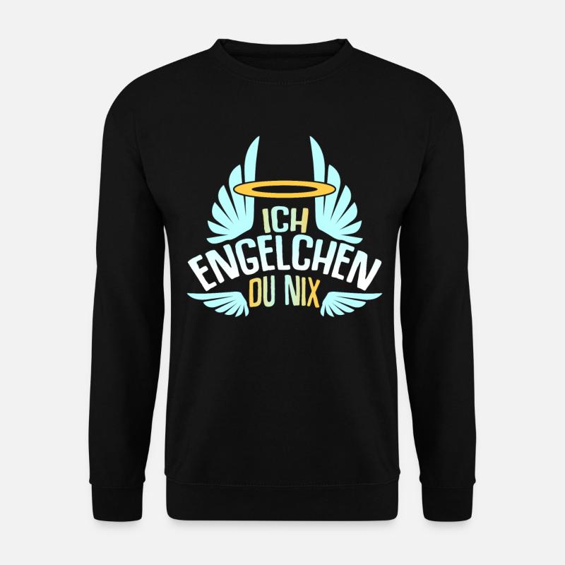 Engelchen Bengelchen Spruch Engel Bengel - Unisex Pullover - Schwarz