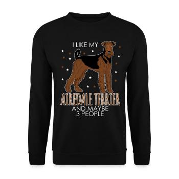 Airedale Terrier Hunde Airedale-Terrier - Unisex Pullover - Schwarz - Vorne - Alina (178cm) & Michal (187cm)
