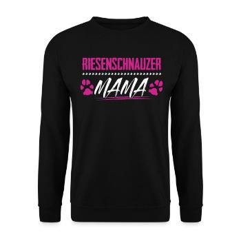 Riesenschnauzer Mama Spruch Schnauzer - Unisex Pullover - Schwarz - Vorne - Alina (178cm) & Michal (187cm)
