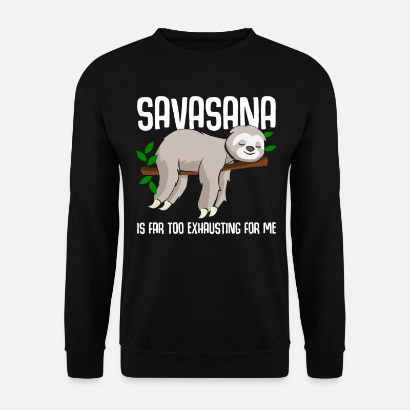 Savasana Sloth Yoga - Sweat-shirt Unisexe - noir