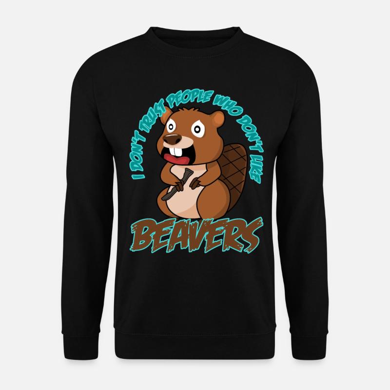 Biber Witz Beavers - Unisex Pullover - Schwarz