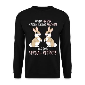 Hasen Hase Kaninchen - Unisex Pullover - Schwarz - Vorne - Alina (178cm) & Michal (187cm)