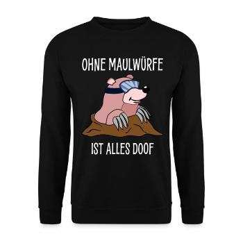 Maulwurf Maulwurfshügel Maulwürfe - Unisex Pullover - Schwarz - Vorne - Alina (178cm) & Michal (187cm)