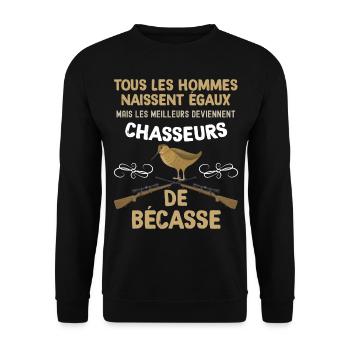 Chasseurs de bécasse cadeau homme bécassier - Sweat-shirt Unisexe - noir - Devant - Alina (178cm) & Michal (187cm)
