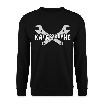 Katastrophe Spruch Werkzeug Mechaniker - Unisex Pullover - Schwarz - Vorne - Alina (178cm) & Michal (187cm)