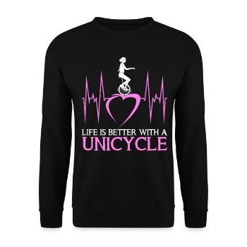 Unicycle Unicycle saying unicyclist - Unisex Sweatshirt - black - Front - Alina (178cm) & Michal (187cm)