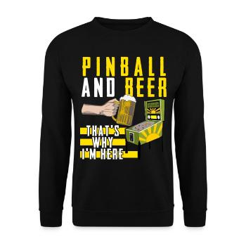 Pinball Flipper Tisch Flipperautomat - Unisex Pullover - Schwarz - Vorne - Alina (178cm) & Michal (187cm)