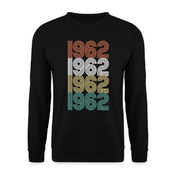 1962 cadeau Anniversaire Noel personnalisé - Sweat-shirt Unisexe - noir - Devant - Alina (178cm) & Michal (187cm)