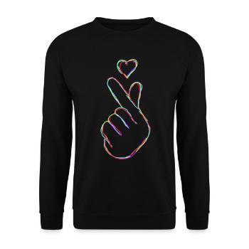 Kpop Fingers Korean Popmusik K-Pop - Unisex Pullover - Schwarz - Vorne - Alina (178cm) & Michal (187cm)