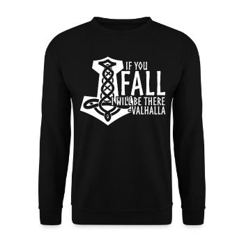 Vegvisir Odhin Valhalla Joke Viking - Unisex Sweatshirt - black - Front - Alina (178cm) & Michal (187cm)