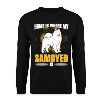 Samojede Samoyed dog Samoyede Hund - Unisex Pullover - Schwarz - Vorne - Alina (178cm) & Michal (187cm)