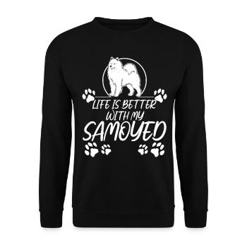 Samoyed Dogs Samoyed dog Sayings Dog - Unisex Sweatshirt - black - Front - Alina (178cm) & Michal (187cm)