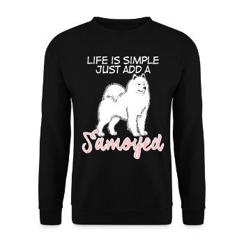 Samojede dog Samoyede Samoyed Hunde Hund - Unisex Pullover - Schwarz - Vorne - Alina (178cm) & Michal (187cm)