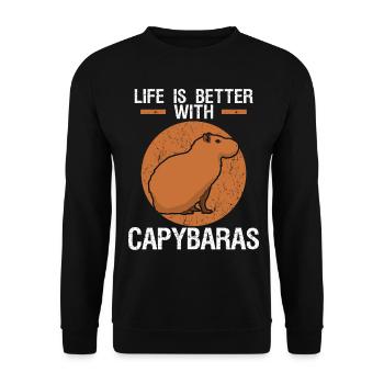 Capybara Joke Capybara Capybaras - Unisex Sweatshirt - black - Front - Alina (178cm) & Michal (187cm)