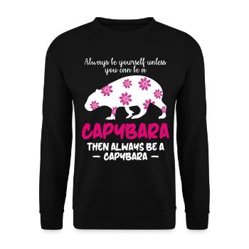 Capybara Saying Capybara Capybaras - Unisex Sweatshirt - black - Front - Alina (178cm) & Michal (187cm)