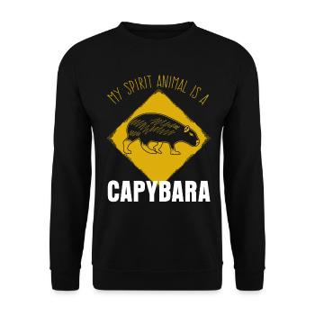 Capybara's capybara joke Capybara - Unisex Sweatshirt - black - Front - Alina (178cm) & Michal (187cm)