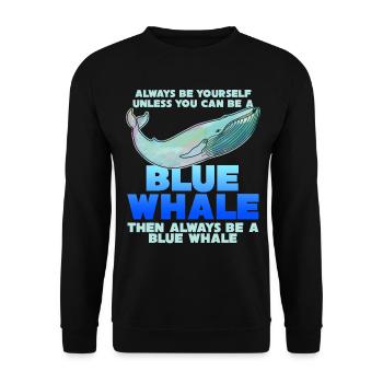 Blauwal Blauwale Spruch Witz Wale Wal - Unisex Pullover - Schwarz - Vorne - Alina (178cm) & Michal (187cm)