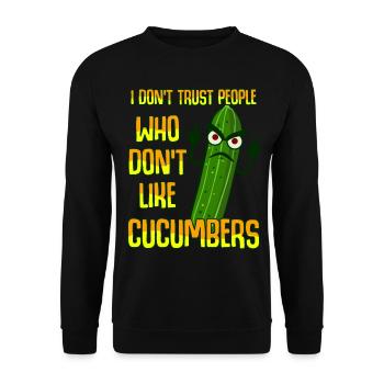Cucumber Gardener Garden Vegetable Cucumbers - Unisex Sweatshirt - black - Front - Alina (178cm) & Michal (187cm)