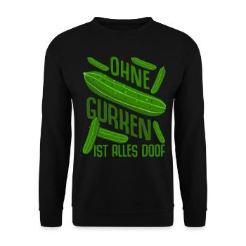 Gurke Gärtner Gemüsegärtner Gurken - Unisex Pullover - Schwarz - Vorne - Alina (178cm) & Michal (187cm)