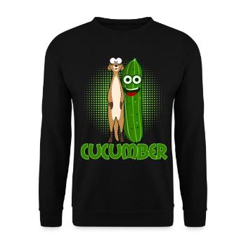 Gurke Erdmännchen Gemüse Gurken - Unisex Pullover - Schwarz - Vorne - Alina (178cm) & Michal (187cm)