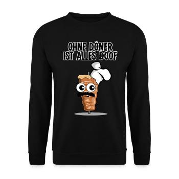 Döner Kebab - Unisex Pullover - Schwarz - Vorne - Alina (178cm) & Michal (187cm)