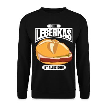 Leberkas Leberkassemmel Leberkäse - Unisex Pullover - Schwarz - Vorne - Alina (178cm) & Michal (187cm)