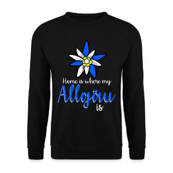 Allgäu Flower Allgäuer - Unisex Sweatshirt - black - Front - Alina (178cm) & Michal (187cm)