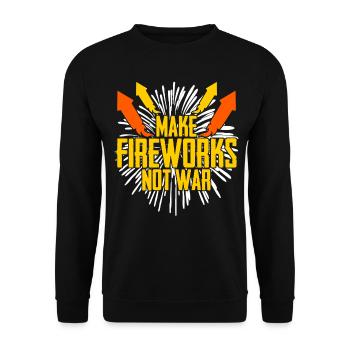 Pyro Fireworks Rocket Firecracker Pyrotechnics - Unisex Sweatshirt - black - Front - Alina (178cm) & Michal (187cm)