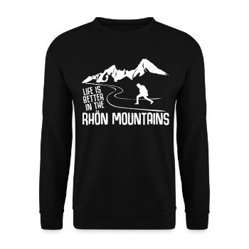 Rhön Wandern Wald Rhöner Berge - Unisex Pullover - Schwarz - Vorne - Alina (178cm) & Michal (187cm)