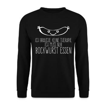Bockwurst Wurst essen Bratwurst - Unisex Pullover - Schwarz - Vorne - Alina (178cm) & Michal (187cm)