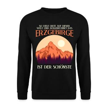 Erzgebirge Wandern Berge Erzgebirger - Unisex Pullover - Schwarz - Vorne - Alina (178cm) & Michal (187cm)