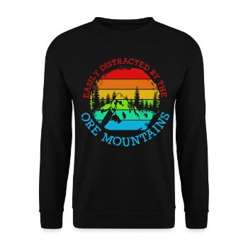 Erzgebirge Ore Mountains Erzgebirger - Unisex Pullover - Schwarz - Vorne - Alina (178cm) & Michal (187cm)