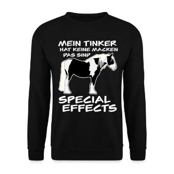 Irish Tinker Reiten Pferd Pferde - Unisex Pullover - Schwarz - Vorne - Alina (178cm) & Michal (187cm)