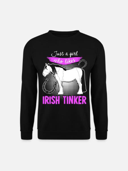 Irish Tinker Pferd Reiterin Pferde - Unisex Pullover - Schwarz
