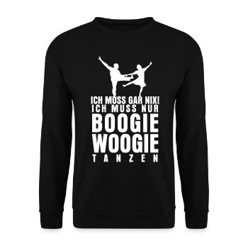Boogie Woogie Saying Joke Dancer - Unisex Sweatshirt - black - Front - Alina (178cm) & Michal (187cm)