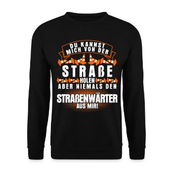 Straßenwärter Spruch Straßenmeisterei - Unisex Pullover - Schwarz - Vorne - Alina (178cm) & Michal (187cm)