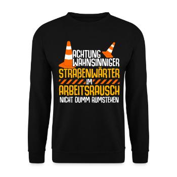 Straßenwärter Bauhof Straßenmeisterei - Unisex Pullover - Schwarz - Vorne - Alina (178cm) & Michal (187cm)