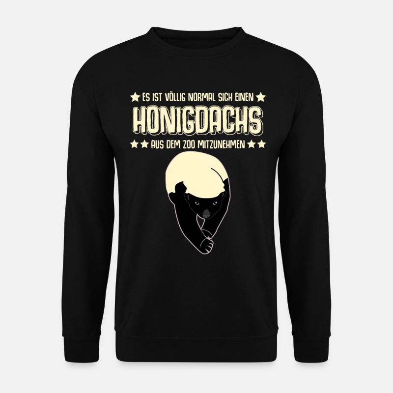 Honigdachs Witz Badger Honig Dachs - Unisex Pullover - Schwarz